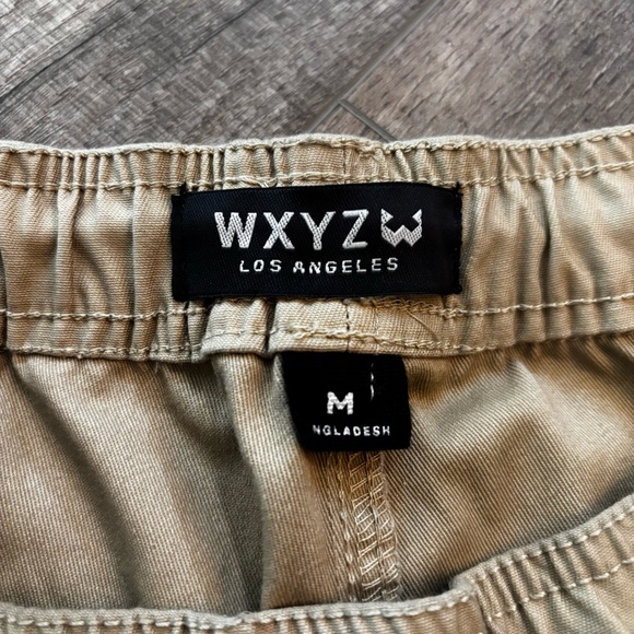 WXYZ Men's Size M Tan Beige Cargo Pants w Drawstring Straight Leg Elastic Waist - Picture 12 of 16